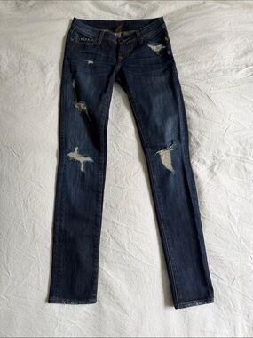 Genetic Denim Dark Blue Distressed Skinny Jeans